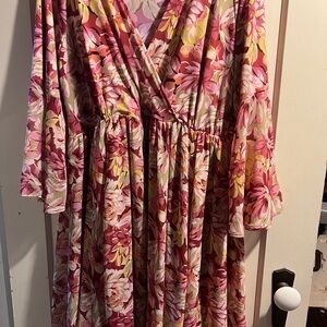 Torrid Pink and Yellow Floral Top